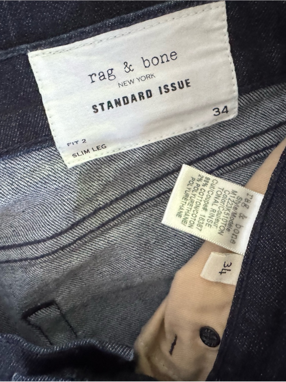 rag & bone Men's Dark Indigo Straight Jeans - Picture 5 of 5